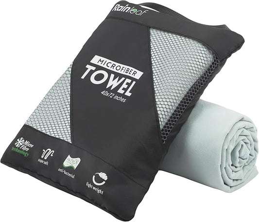 Rainleaf Microfiber Towel Perfect Travel & Gym & Camping Towel. Quick Dry - Super Absorbent - Ultra Compact - Lightweight. Suitable for Trip, Beach, Shower, Backpacking, Pool