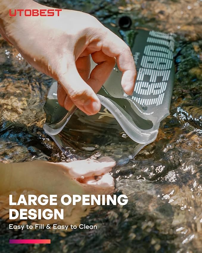 Hydration Bladder,TPU Water Bladder,Water Bladder for Hiking Backpack,BPA Free,Wide Opening,Leak-Proof,Water Reservoir for Hiking Cycling Camping Running