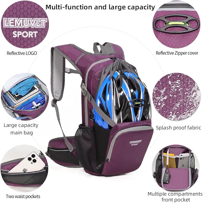 Hiking Daypack Waterproof Biking Backpack 15L Lightweight Durable Backpack for Ski Snowboarding Running MTB Cycling