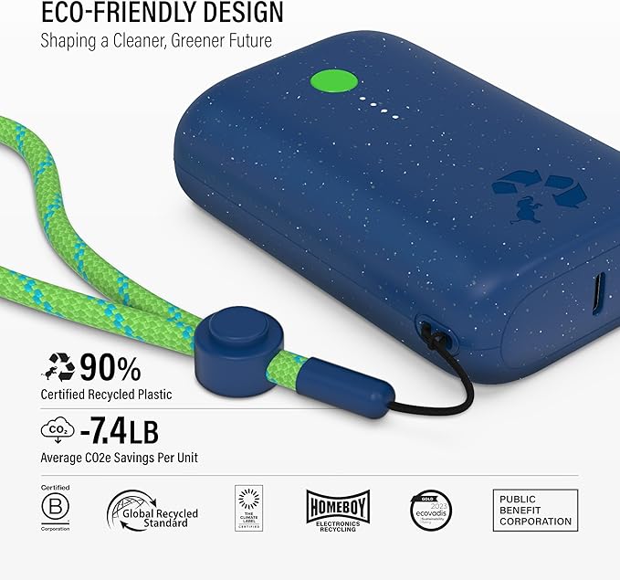 Nimble Champ Portable Charger, 10,000mAh Power Bank Fast Charging, 20W Dual USB-C Battery Pack with Cable, Travel Essential Power Bank for iPhone Laptops Galaxy Tablet Pixel iPad Macbook Kindle Airpod