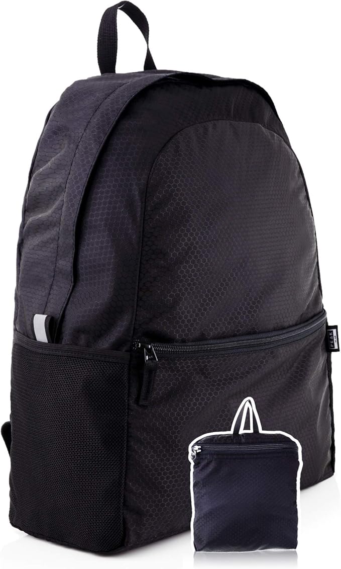 Peak Gear Foldable Backpack - Compact Packable Day Pack - Includes Lifetime Lost & Found ID