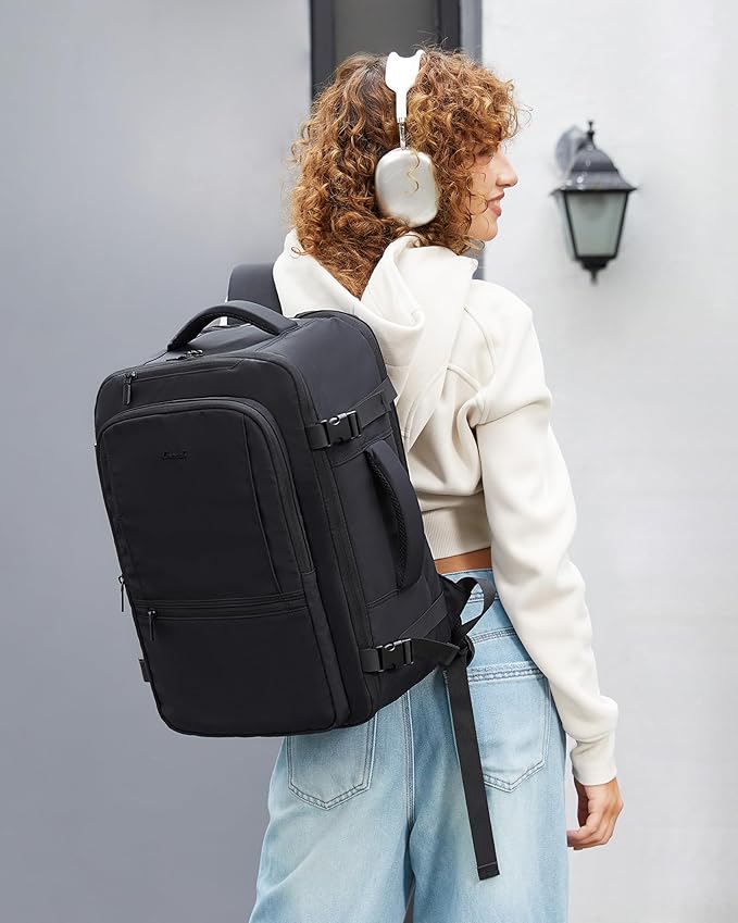 LOVEVOOK Travel Backpack for Women & Men, 60L Large Carry On Backpack Airline Approved, TSA Personal Item Weekender Bag, Water Resistant Laptop Backpacks with 3 Packing Cubes for Travel Essentials