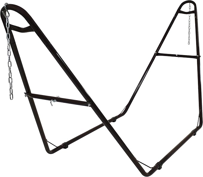 Sunnydaze Universal Double Hammock Stand Only - 550-Pound Capacity - Heavy-Duty Hammock Stand for Outside - Fits 9 to 14 Foot Hammocks - Bronze