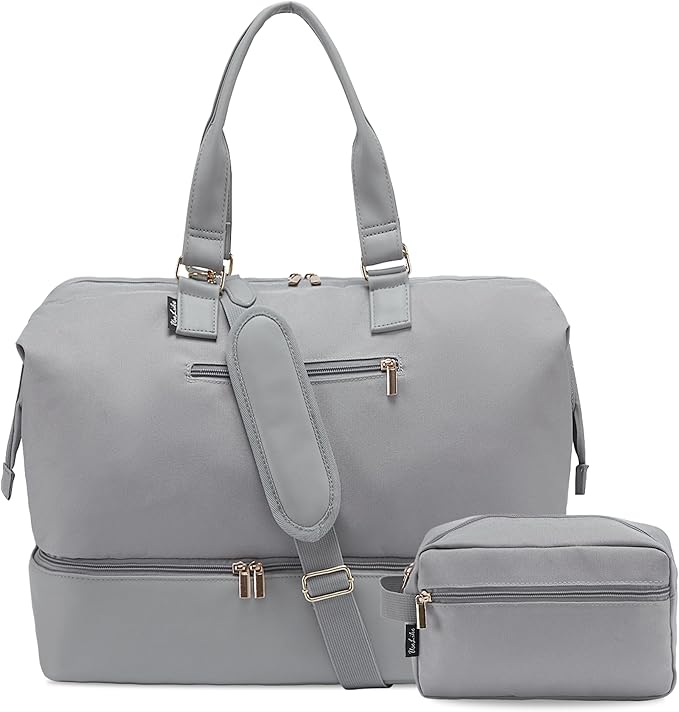 Weekender Bags for Women, Large Travel Duffel Bag with Shoes Compartment, Carry On Overnight Tote Bags with Toiletry Bags, Hospital Bags for Labor and Delivery