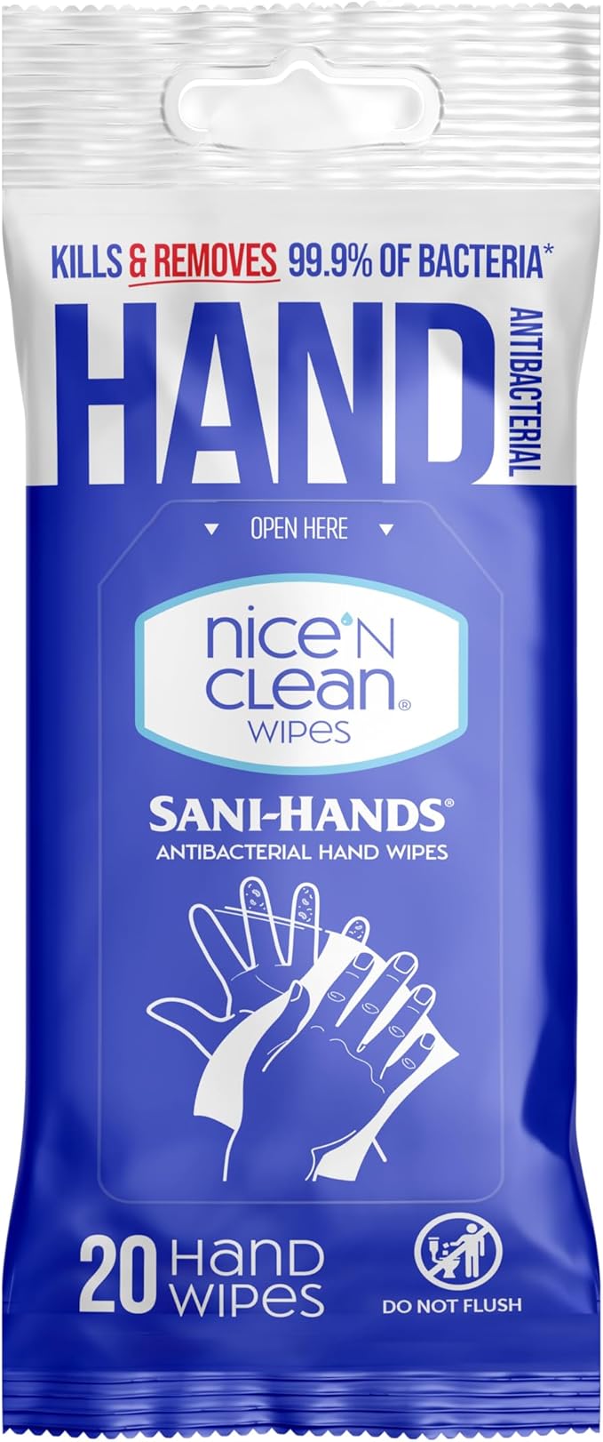 Nice 'N Clean Sensitive Skin Wet Hand Wipes Infused with Aloe & Vitamin E, Blue, 400 Count