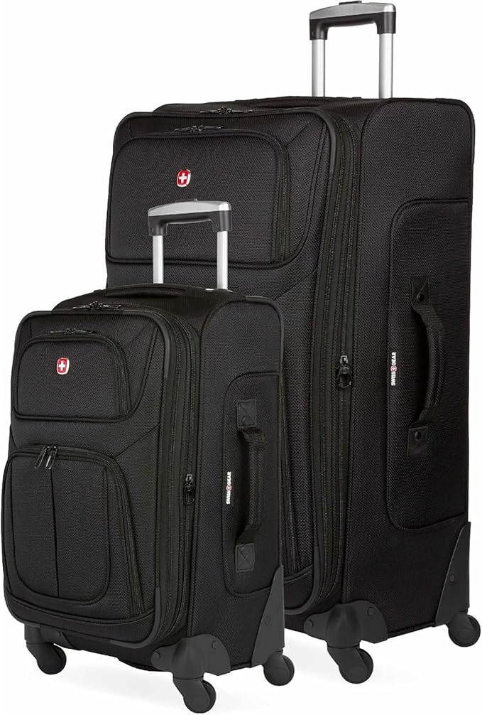 SwissGear Sion Softside Expandable Luggage, Black, 2-Piece Set (21/29)