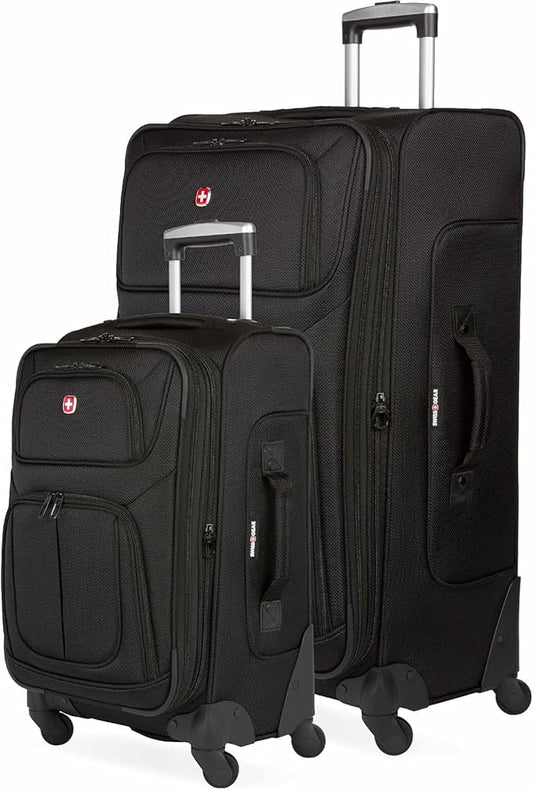 SwissGear Sion Softside Expandable Luggage, Black, 2-Piece Set (21/29)