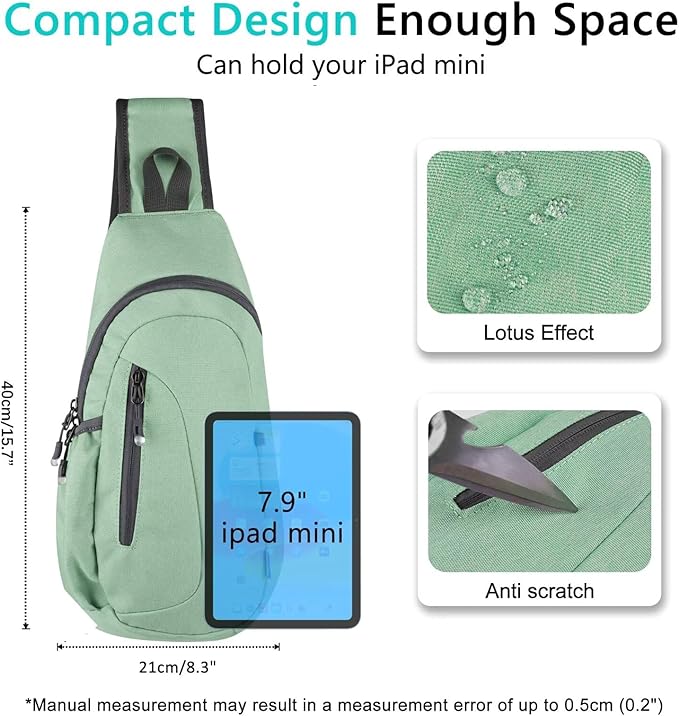 TITECOUGO Small Sling Bag, Lightweight Crossbody Backpack for Men Women, Shoulder Bag for Sports and Outdoor
