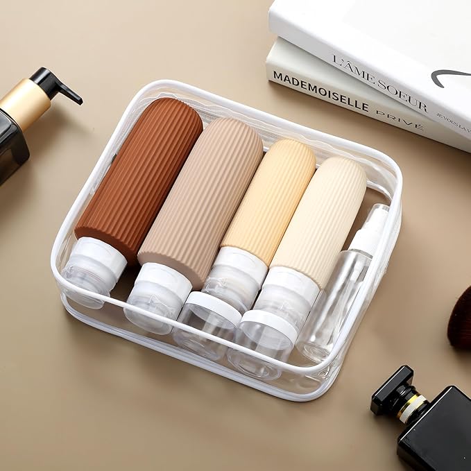 16 Pack Travel Bottles for Toiletries, 6oz Silicone, Leak Proof, Reusable, Oval, Perfect for Travel, Vacation, Plane Trip, Camp