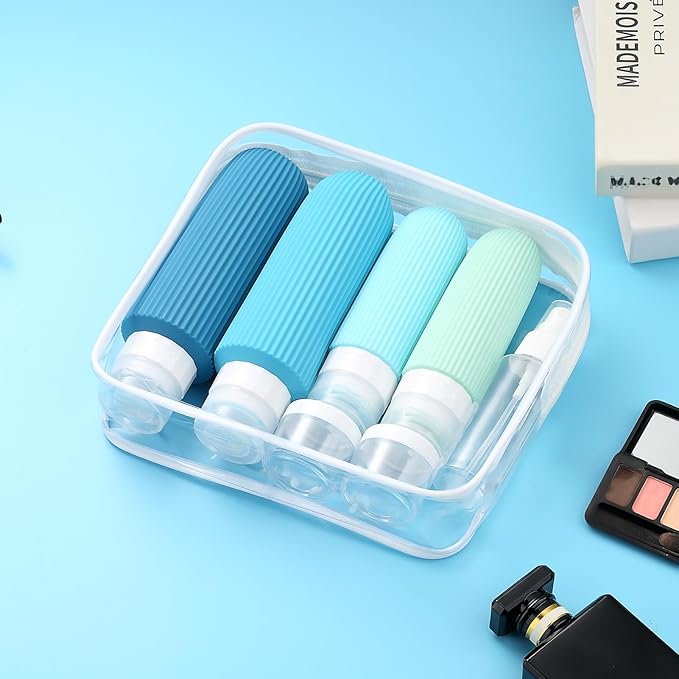 16 Pack Travel Bottles for Toiletries, Large 6oz Silicone Travel Containers jar for Toiletries, Leak Proof Refillable Liquid Shampoo And Conditioner Travel Essentials toiletry Bottles
