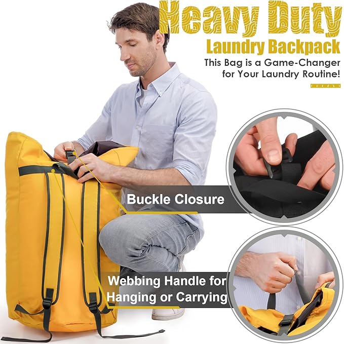 Laundry Bag, Extra Large Laundry Bags for College, Laundry Bag with Straps, Dorm Room Essentials, Laundry Duffle Bag, Dirty Clothes Bag, Laundry Bags for Travel, College Dorm Essentials for Guys