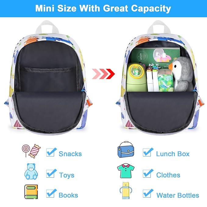 Accmor Toddler Backpack Leash, Cute Baby Backpacks with Anti Lost Wrist Link, Mini Kids Backpack Harness Leash for Outdoor Travel, Adorable Dinosaur Child Backpack Tether Rope for Boys 1-3