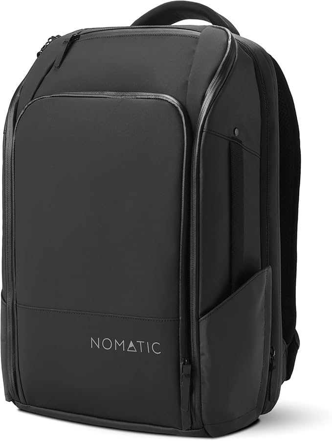 NOMATIC Travel Pack - 20L Water Resistant Laptop Bag - TSA-Ready Expandable Black Backpack