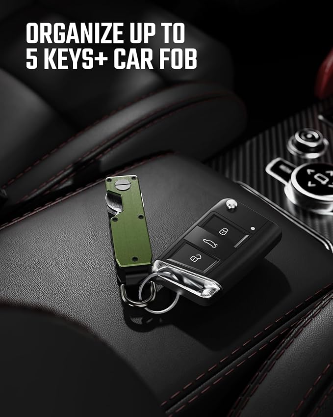 Key Organizer for Men Compact Key Holder Minimalist Key Case Metal Key Chain Key Holder for Keychain Secures 2-5 Keys