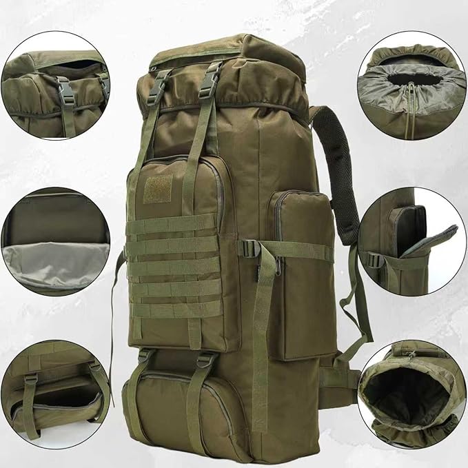 Hiking Backpack for Men 70L/100L Camping Backpack Military Rucksack Molle 3 Days Assault Pack for Climbing