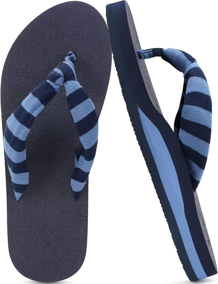 KuaiLu Flip Flops for Women with Arch Support Yoga Mat Comfortable Summer Beach Walking Thong Cushion Sandals Slip On Indoor Outdoor