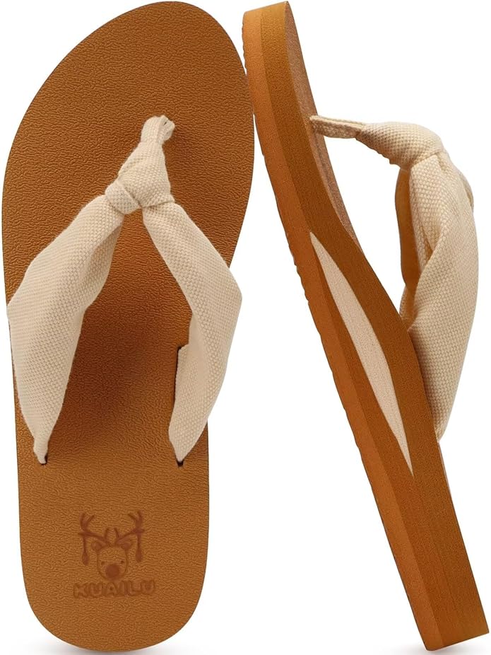 KuaiLu Flip Flops for Women with Arch Support Yoga Mat Comfortable Summer Beach Walking Thong Cushion Sandals Slip On Indoor Outdoor