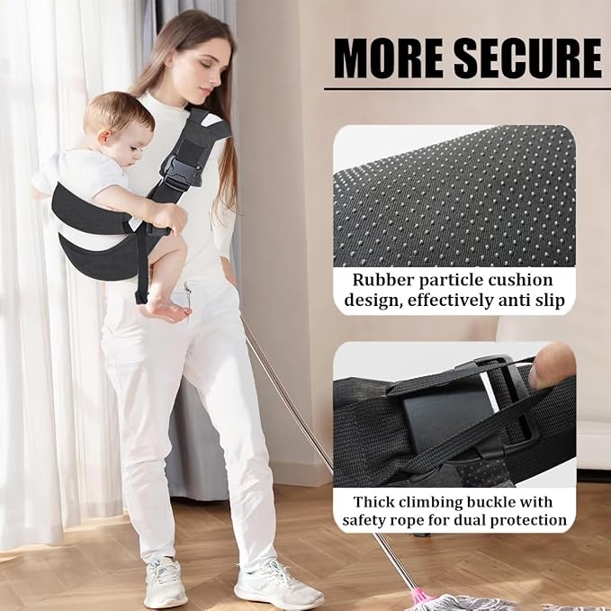Easy to Wear Baby Sling Carrier - Compact Toddler Carrier with Adjustable Strap, Soft Padding, Non-Slip Hip Seat for Infants and Toddlers (7-44 LBS, 6-48 Months)