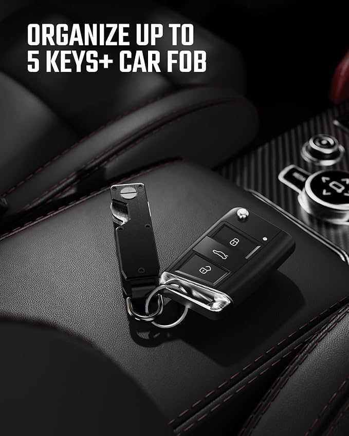 Key Organizer for Men Compact Key Holder Minimalist Key Case Metal Key Chain Key Holder for Keychain Secures 2-5 Keys