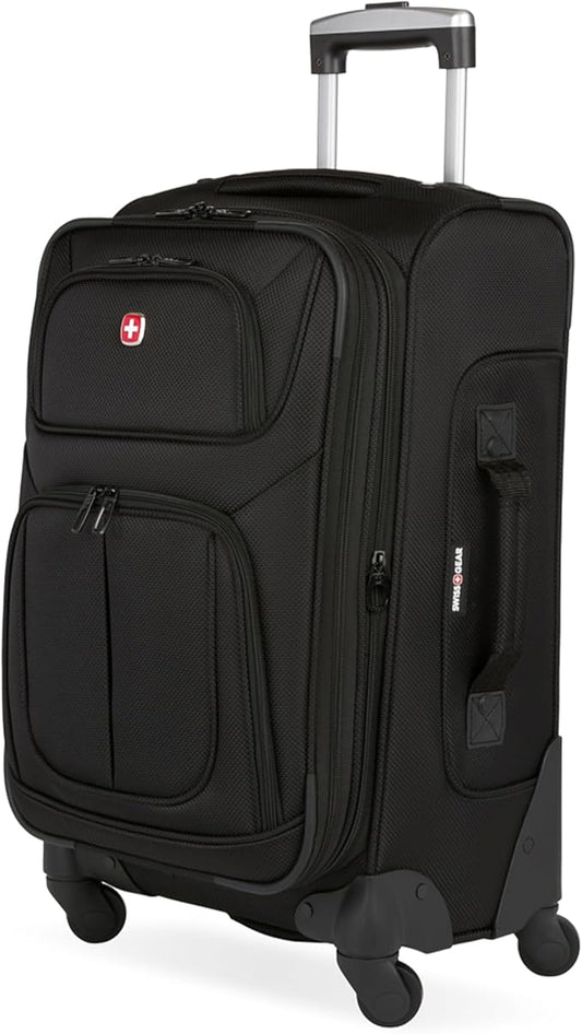 SwissGear Sion Softside Expandable Luggage, Black, Carry-On 21-Inch