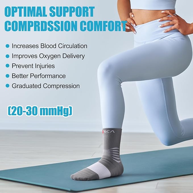 NEENCA Medical Compression Socks, Ankle Compression Stockings for Injury Recovery & Pain Relief, Sports Protection. 20-30mmHg
