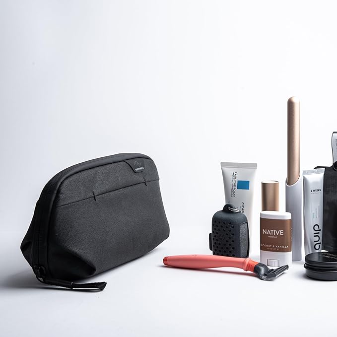 Peak Design Small Wash Pouch, Coyote, Ocean Edition, Travel Toiletry Bag, Upright or Hanging Dopp Kit with Pockets, Magnetic Toothbrush Pocket, Wide UltraZip Opening, Toiletry Bag for Men and Women