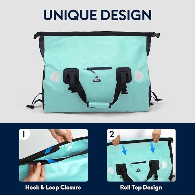 Haimont Waterproof Duffel Bag Roll-top Dry Duffel Bag with Quick-fixed Straps for Motorcycling, Rafting, Boating, SUP, Kayaking, Travel, 50L/70L
