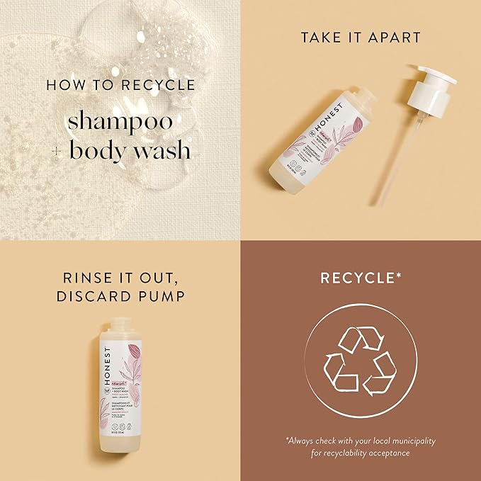 The Honest Company 2-in-1 Cleansing Shampoo + Body Wash | Gentle for Baby | Naturally Derived, Tear-free, Hypoallergenic | Sweet Almond Nourish, 10 fl oz