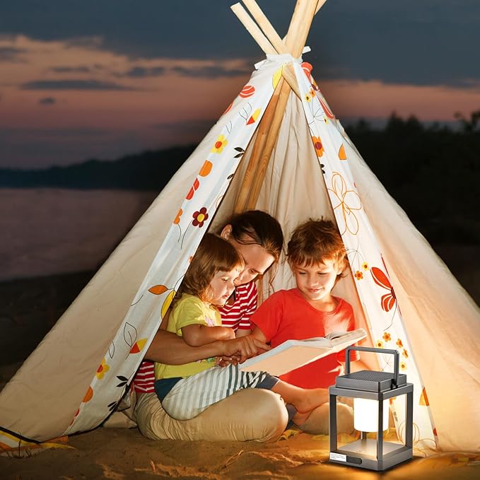 LETRY Solar Outdoor Table Lamp: Outdoor Lanterns for Patio Waterproof,Portable Rechargeable Solar Lamp