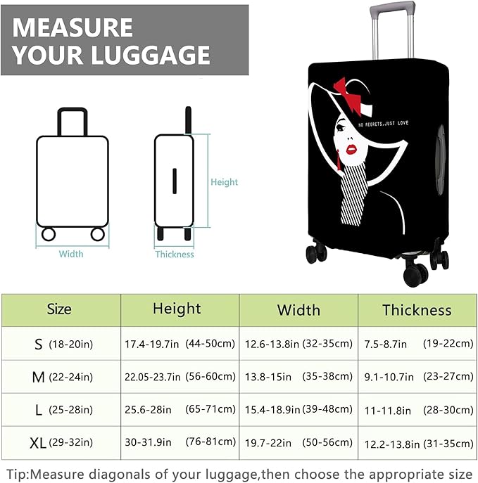 Travel Luggage Cover Suitcase Protector Fits 18-32 Inch Wheel Covers PatternedTravel Related Items Flower Luggage Protector Elastic XL