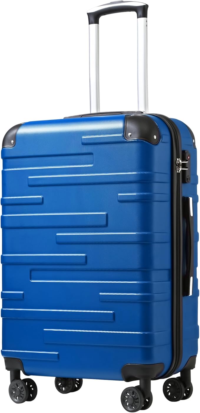 Coolife Luggage Suitcase Carry-on Hardside Travel Luggage TSA Lock Spinner Telescopic Handle