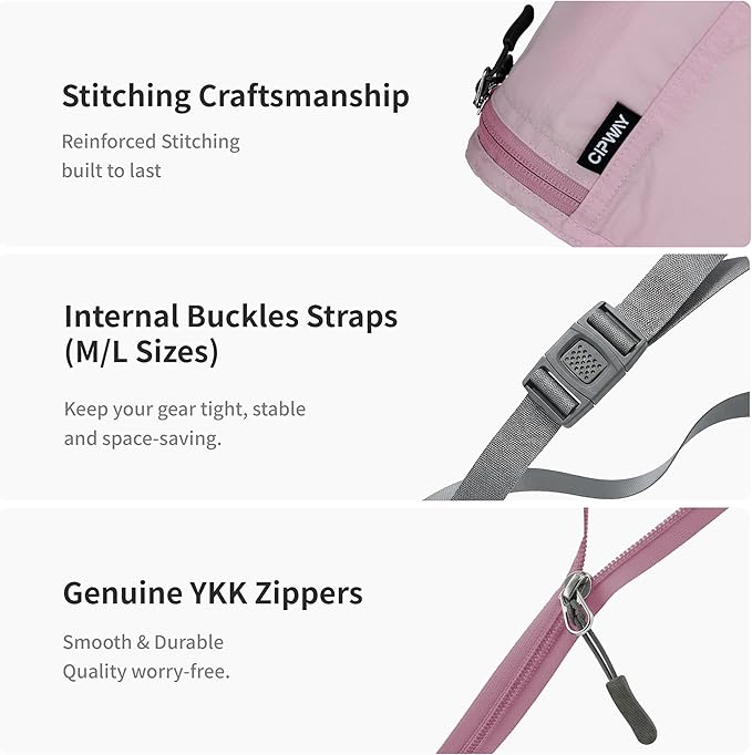Cipway 5 Set Packing Cubes for Travel Suitcase Organizer for Accessories Luggage Carry On Suitcase Lightweight Mauve Pink