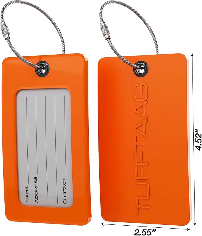 Luggage Tags Business Card Holder by TUFFTAAG - Durable Travel ID Bag Tag, Secure & Flexible, Perfect for Suitcases, Backpacks, and Carry-Ons, Easy Identification