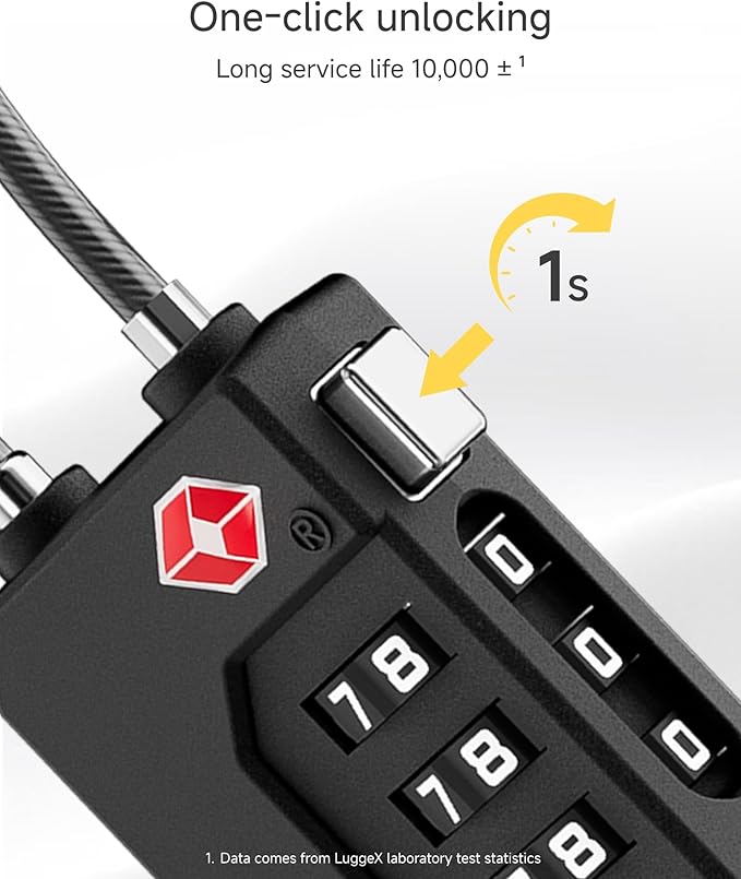 LUGGEX TSA Locks for Luggage, Suitcase Locks TSA Approved, Luggage Locks, Ease of Use & Durable