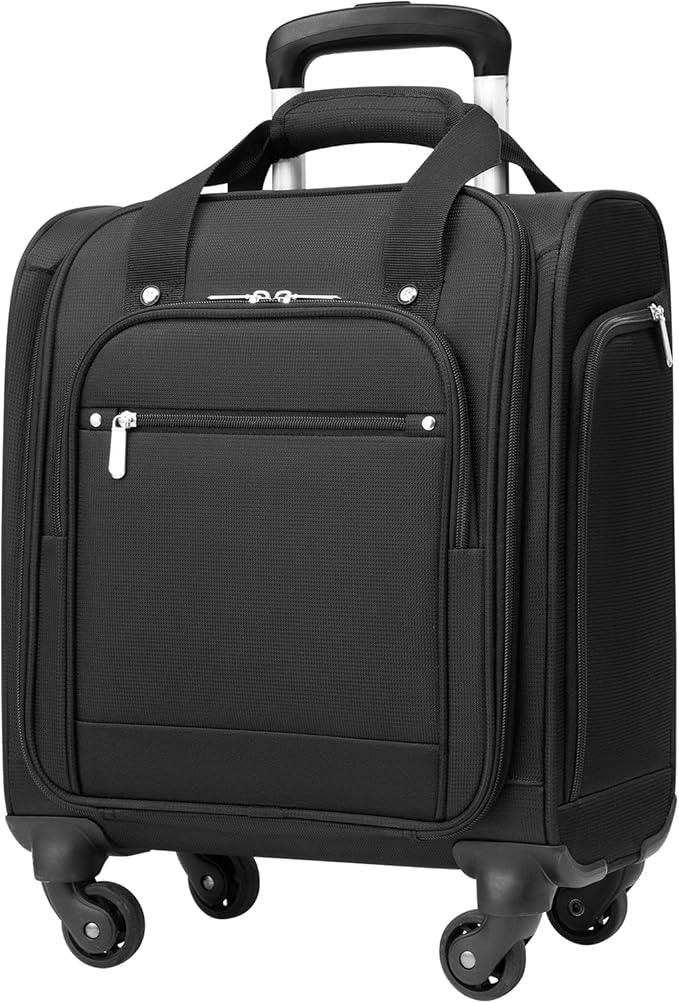 Coolife Underseat Carry On Luggage Softside Lightweight Rolling Travel Bag Spinner Suitcase