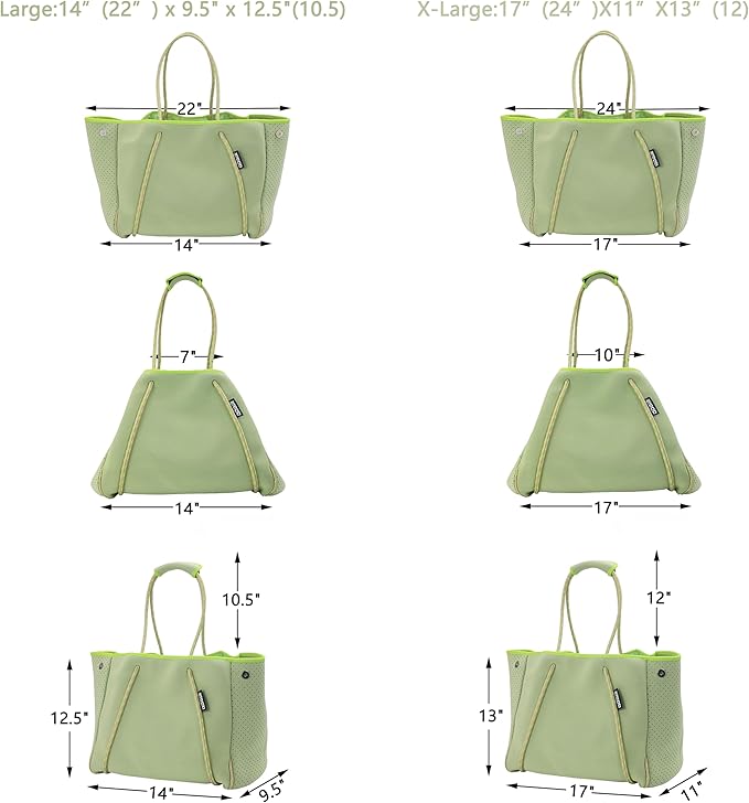 QOGiR Neoprene Multipurpose Beach Bag Tote with Inner Zipper Pocket … … … …