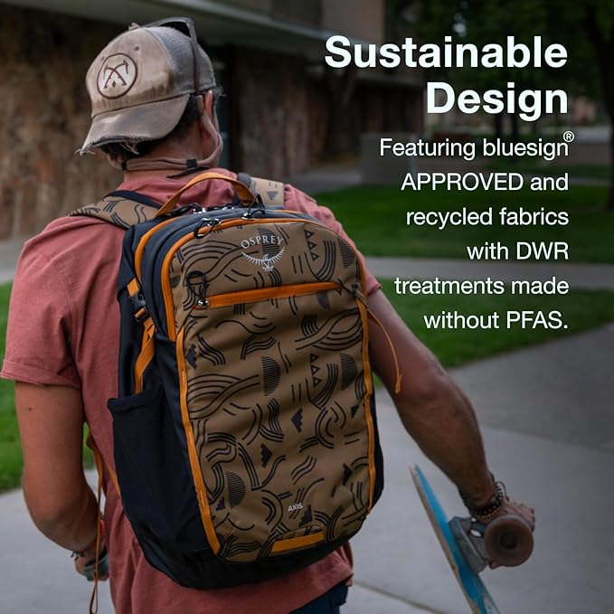 Osprey Axis Laptop Backpack – Sleek Everyday Pack with Laptop Sleeve, Water Bottle Pockets & Compression Straps
