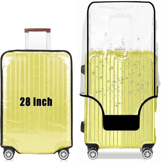 28 Inch Clear PVC Luggage Cover, 0.2mm Thick Lightweight Waterproof, Dustproof, Anti-Scratch Suitcase Cover, Luggage Covers for Suitcase TSA Approved, Fits 28"-29" Wheeled Luggage