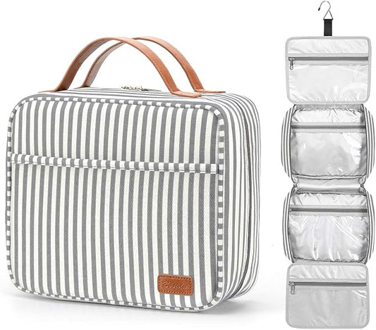 Hanging Travel Toiletry Bag,Large Capacity Cosmetic Travel Toiletry Organizer for Women with 4 Compartments & 1 Sturdy Hook,Perfect for Travel/Daily Use/Christmas