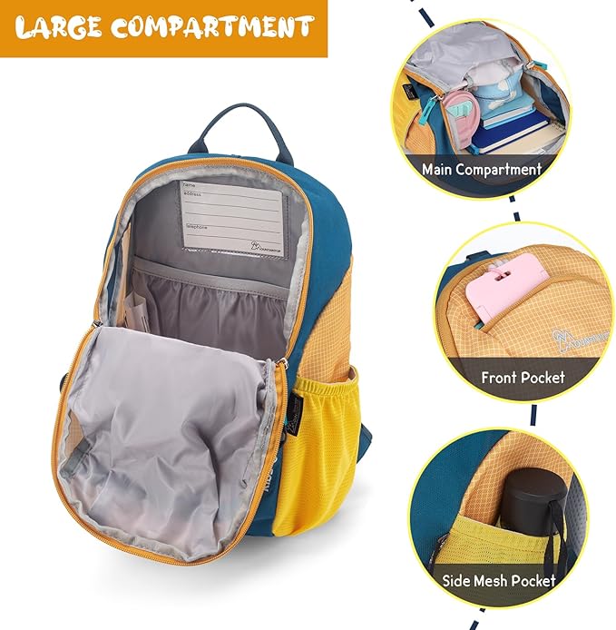 MOUNTAINTOP 8L Kids Backpack,Toddler Backpack Travel Daypack with Chest Strap,Small Backpack for Preschool and Kindergarten
