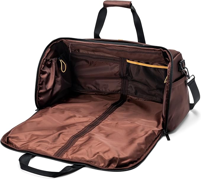 Halfday Convertible 2-in-1 Premium Garment Duffel Weekender Bag 45L | Wrinkle-Free Travel, Hanging Suit Compartment, Shoe Pockets, Trolley Sleeve. Balistic Nylon Carry-On, Port