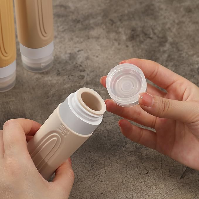 Travel Bottles for Toiletries, 5 Pack TSA Approved Travel Size Containers, 3oz Leak Proof Refillable Travel Accessories for Shampoo Conditioner, BPA Free Travel Bottles with Toiletry Bag