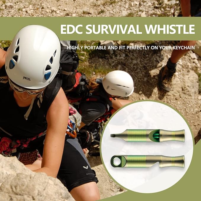 WeKnife Emergency Whistle Survival Loud, Titanium Outdoor Safety Whistle Survival Shrill Loud Blast with Paracord for Kayak, Life Vest, Jacket, Boating, Fishing,Camping, Hiking, Hunting, Coyote