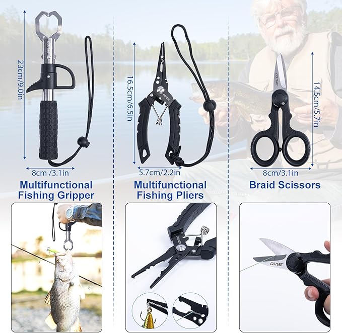 Goture Fishing Rod and Reel Combo,Fishing Pole,Telescopic Fishing Rod Kit with Spinning Reel, Telescopic Fishing Pole with Carrier Bag for Freshwater Saltwater for Men Women