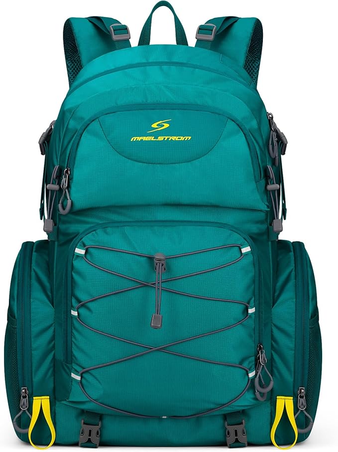 Maelstrom Hiking Backpack,40L Waterproof Camping Backpack,Men Women Packable Hiking Daypack with Rain Cover,Lightweight Travel Backpack-Green
