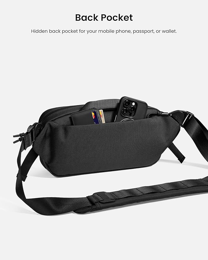 tomtoc 5.5L X-Pac Sling Bag for Nintendo Switch 2, Heavy Duty Crossbody Bag for Men, Water-resistant Carry Chest Daypack Travel Shoulder Pack for Steam Deck OLED, ROG Ally X, iPad mini, Tactical