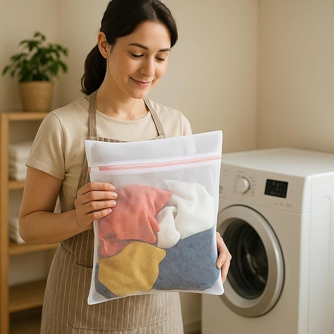 Kimmama Laundry Bag Mesh Wash Bags, Washing Machine Wash Bag, Net Washer Sack with Zipper, Dryer Pouch for Cleaning and Drying Cloths, Garment, Delicates, lingerie, Bra, Pant, Sock, Small Toys
