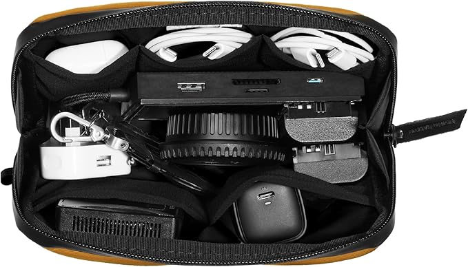 Native Union Stow Lite Organizer W.F.A Tech Organizer – Minimalist Travel Pouch Made of Recycled Materials for Everyday Accessory Storage & Protection – Stores Cables, Chargers & More (Kraft)