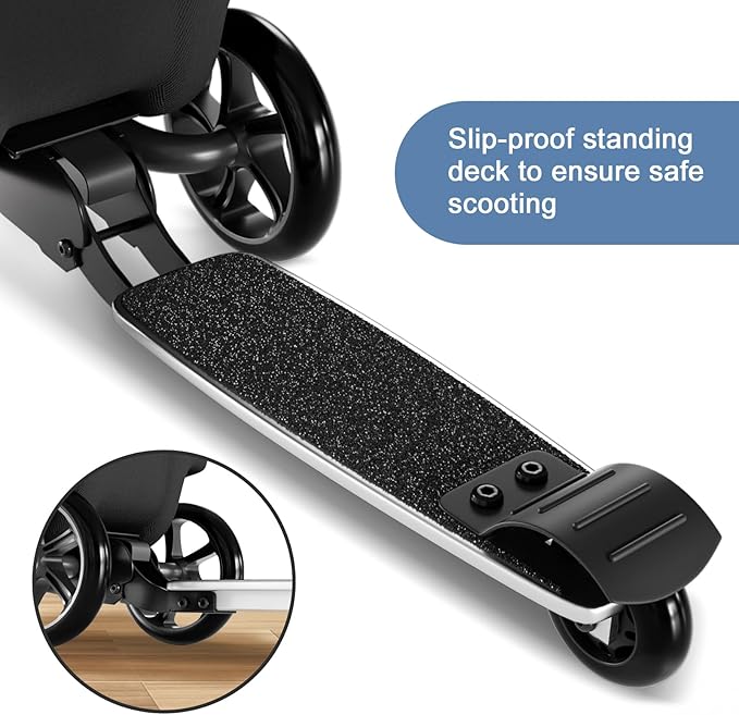2-in-1 Ride-On Scooter Suitcase, Scooter Luggage for Kids Ages 5-12, Foldable & Lightweight Carry with LED Light-Up Wheels