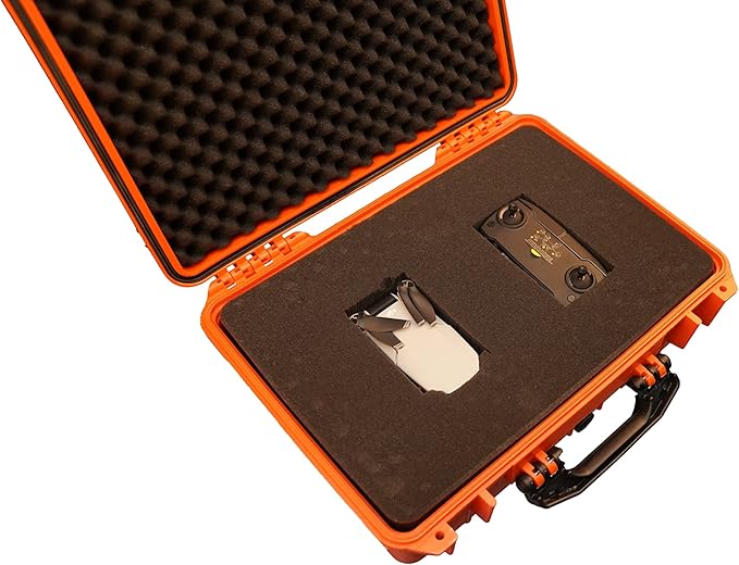 MEIJIA All Weather Portable IP67 Waterproof Protective Case, Hard Camera Case with customizable foam, Perfectly Protection of Camera, Drones,Pistols,Lens,Equipments,18.5 x14.06x6.93inches(Orange)
